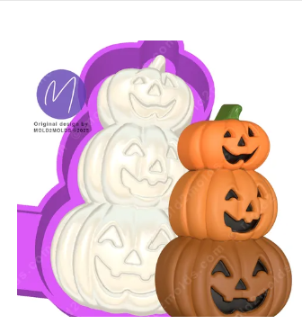3D Stacked Pumpkins