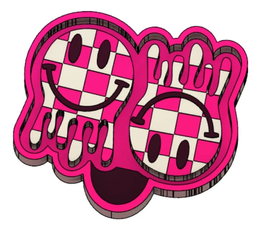Checkered Smiley Vent Clips