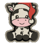 Cow with Santa Hat 2