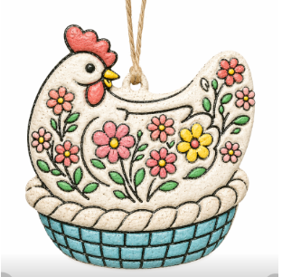 Farmhouse Floral Hen