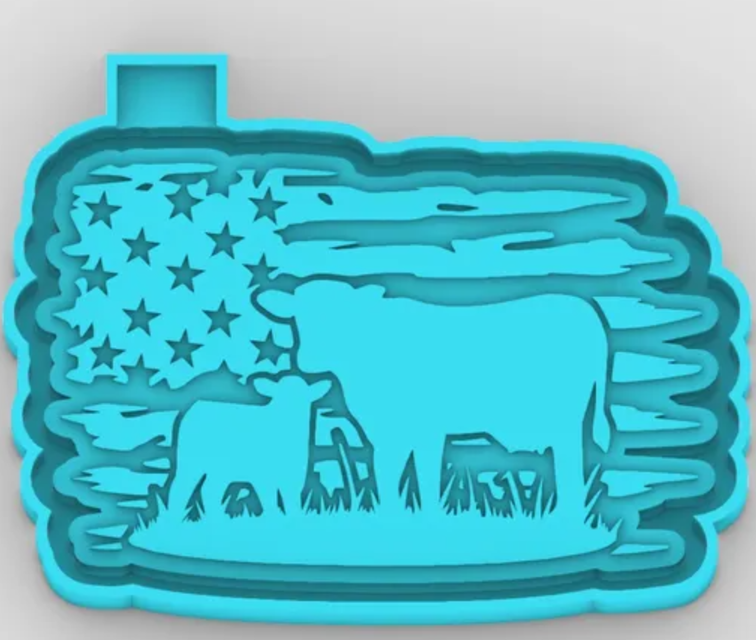 Cows with flag
