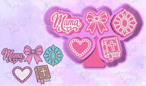 Mama, Concho, Bible, Bow, Heart Themed Freshie Charms