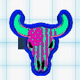 Bull With American Flag