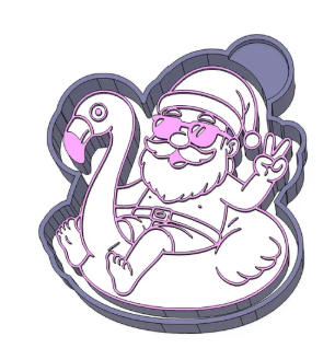 santa holiday flamingo