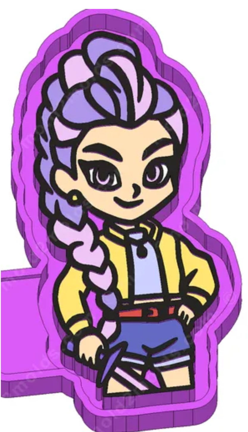 Huntrix purple hair girl