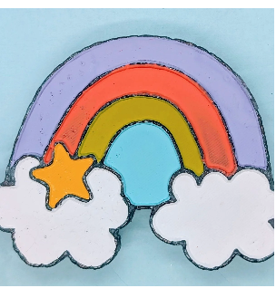 Rainbow with clouds