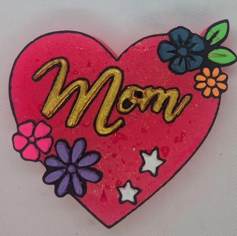 Mom Heart with flowers