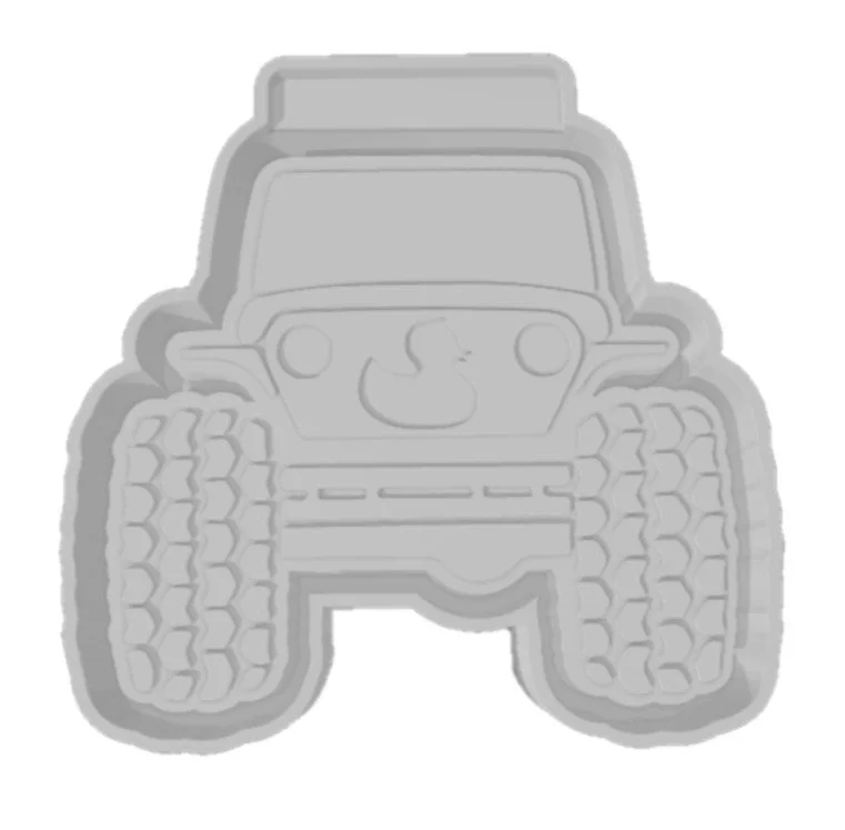 Jeep with duck