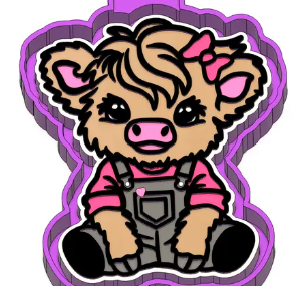 Cute cow in overalls