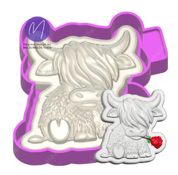 3D Highland Cow Rose