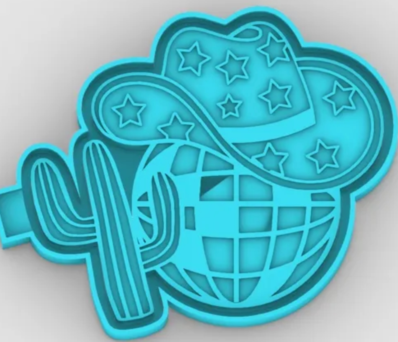 cowboy hat with stars set in disco ball