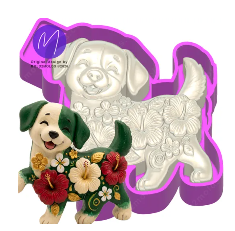 3D Floral dog