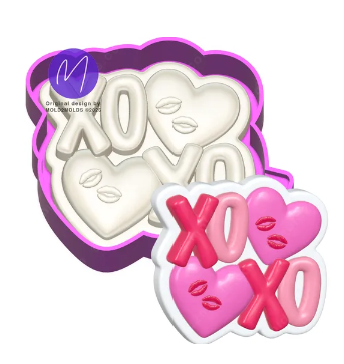 3D XoXo Hearts