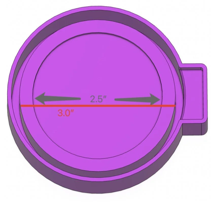 3 in circle holds 2.5 in cardstock