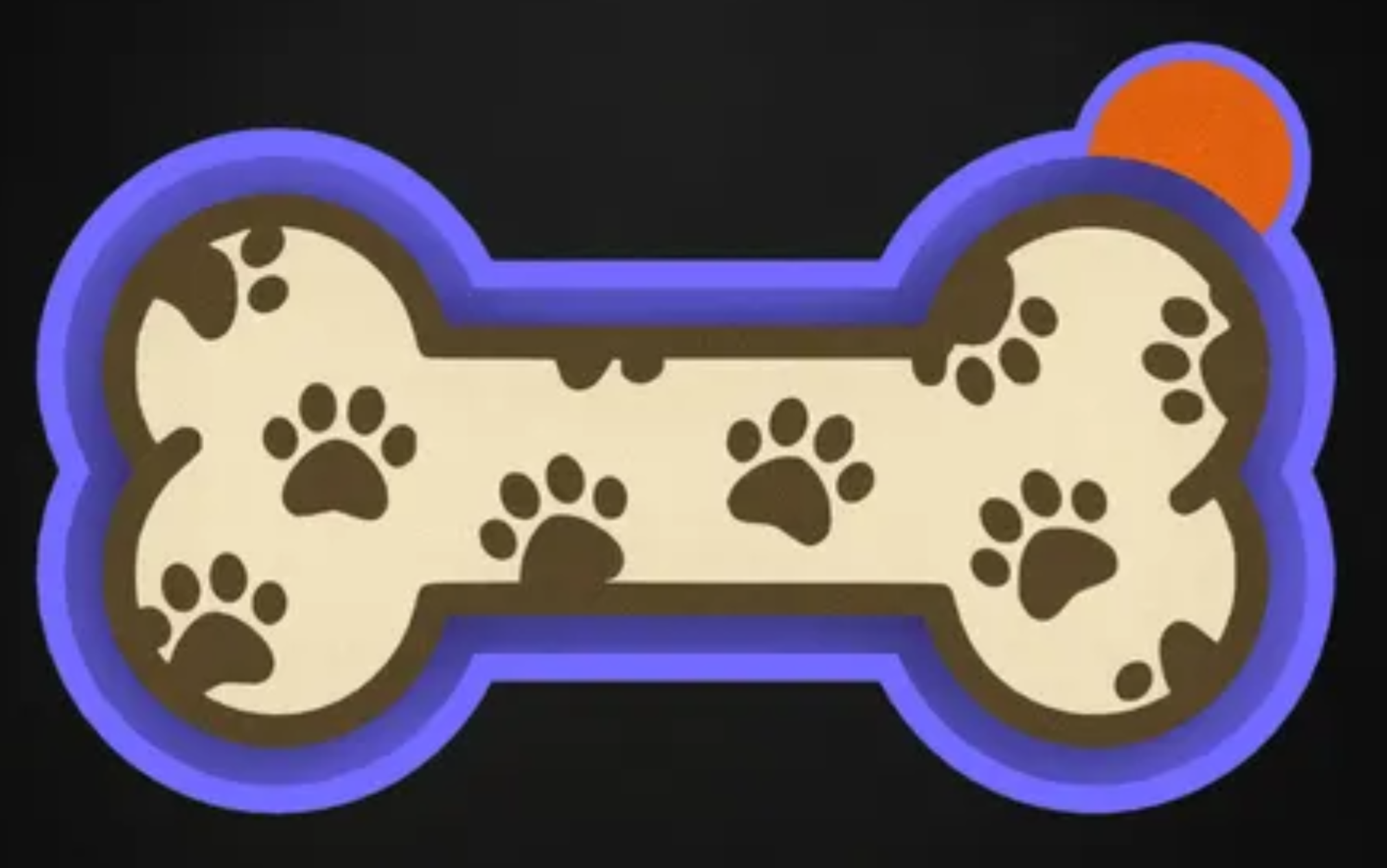 Paw Print Paw Bone