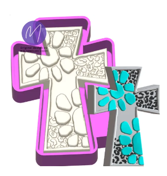 3D Leopard Concho Cross