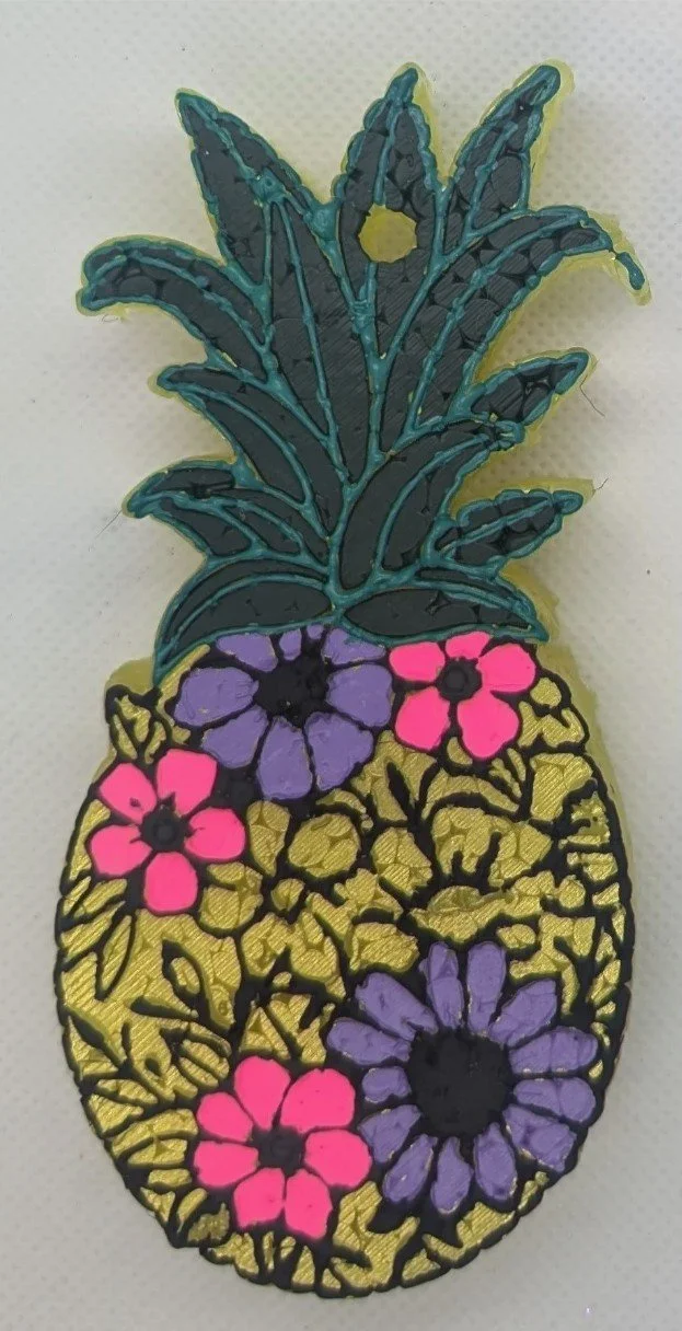 Pineapple with flowers