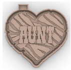 Aunt Zebra Print Heart