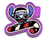 Blue guy with candy cane