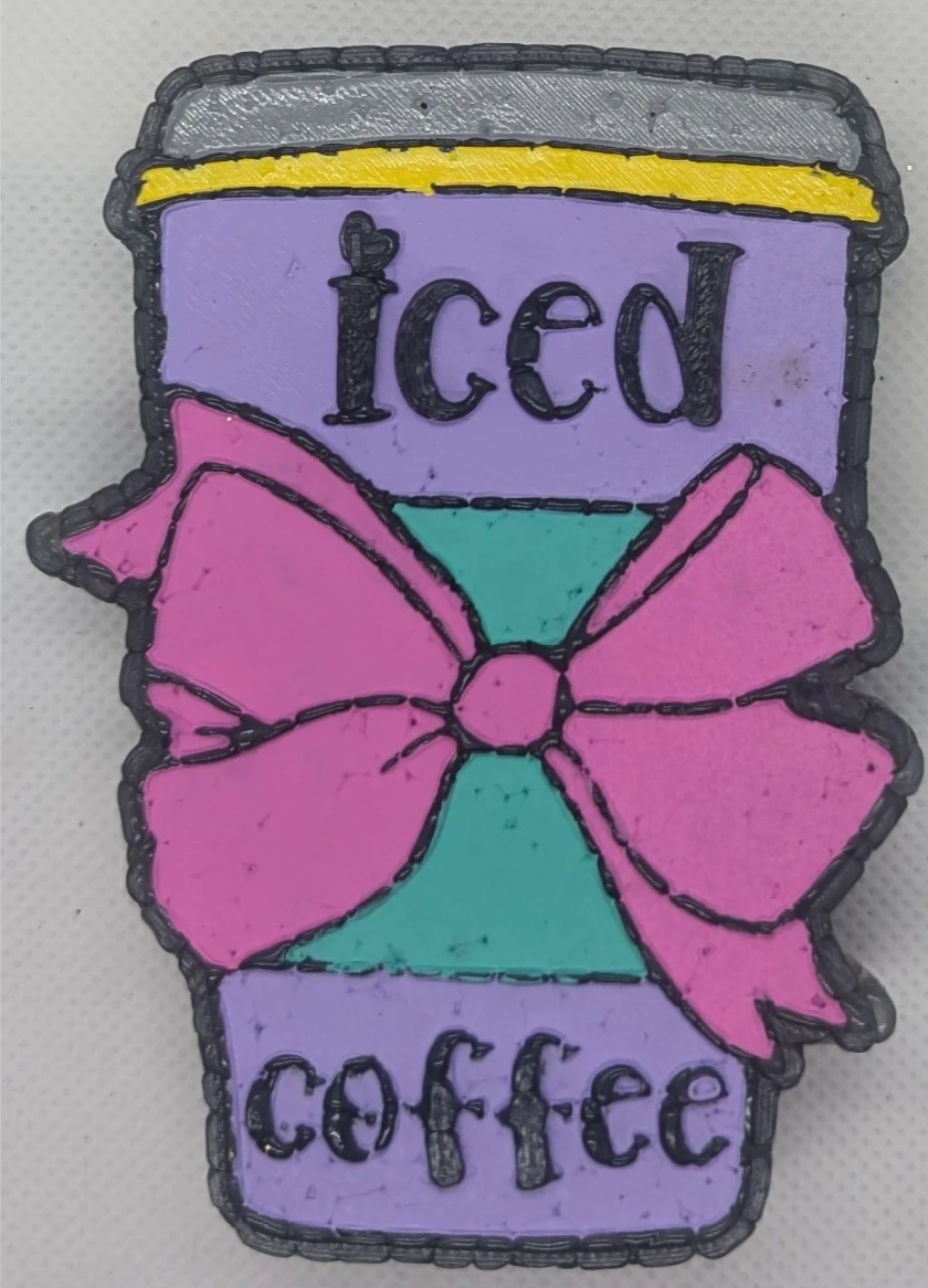 Iced coffee with bow