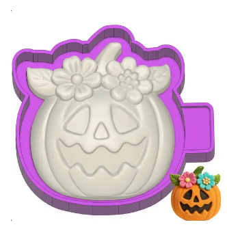 3D Pumpkin with flowers