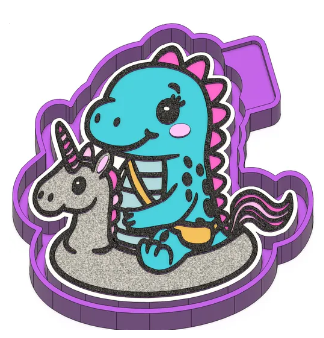 Dinosaur on Unicorn Float