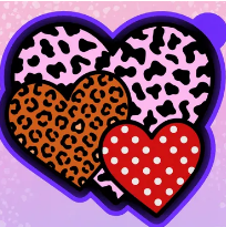 Patterned Overlapping Hearts