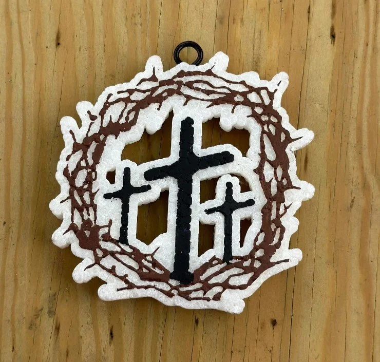 3 crosses with thorns