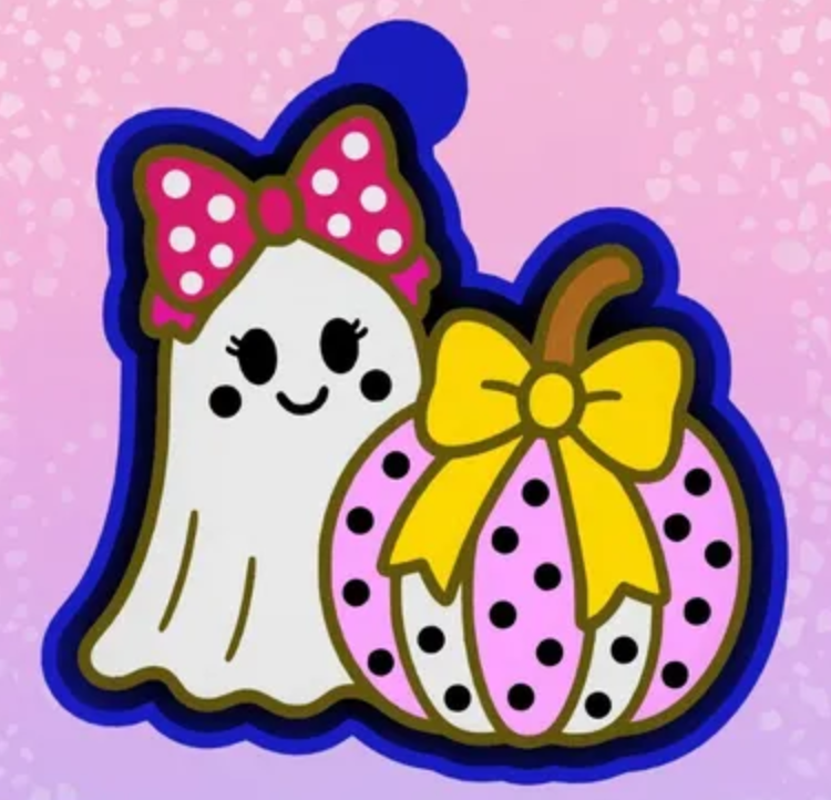 Polka Dot Ghost & Pumpkin