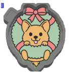 Dog in wreath