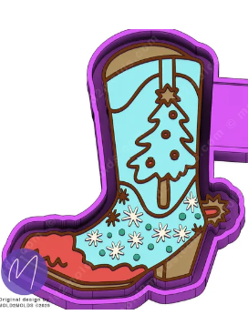 Christmas Cowboy Boot