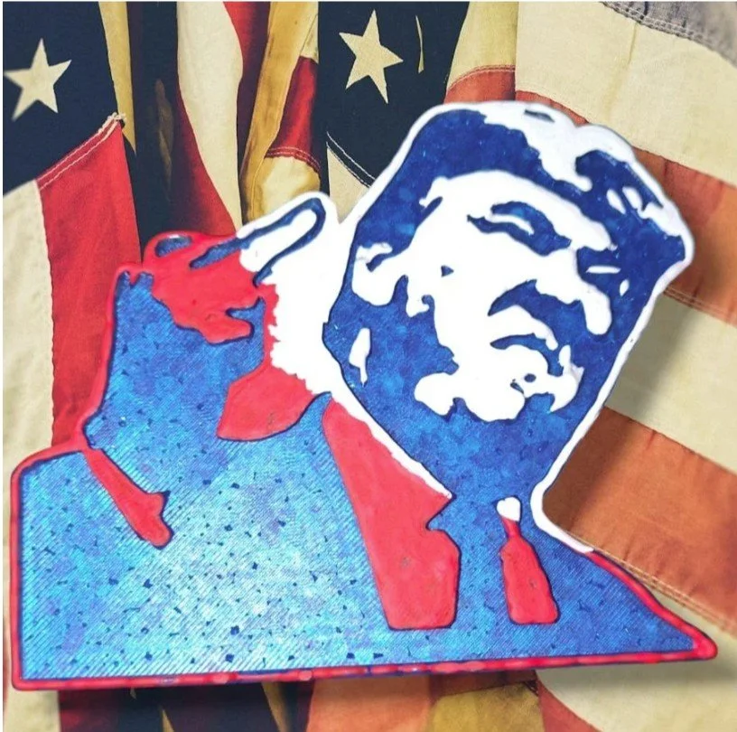 Trump with middle finger