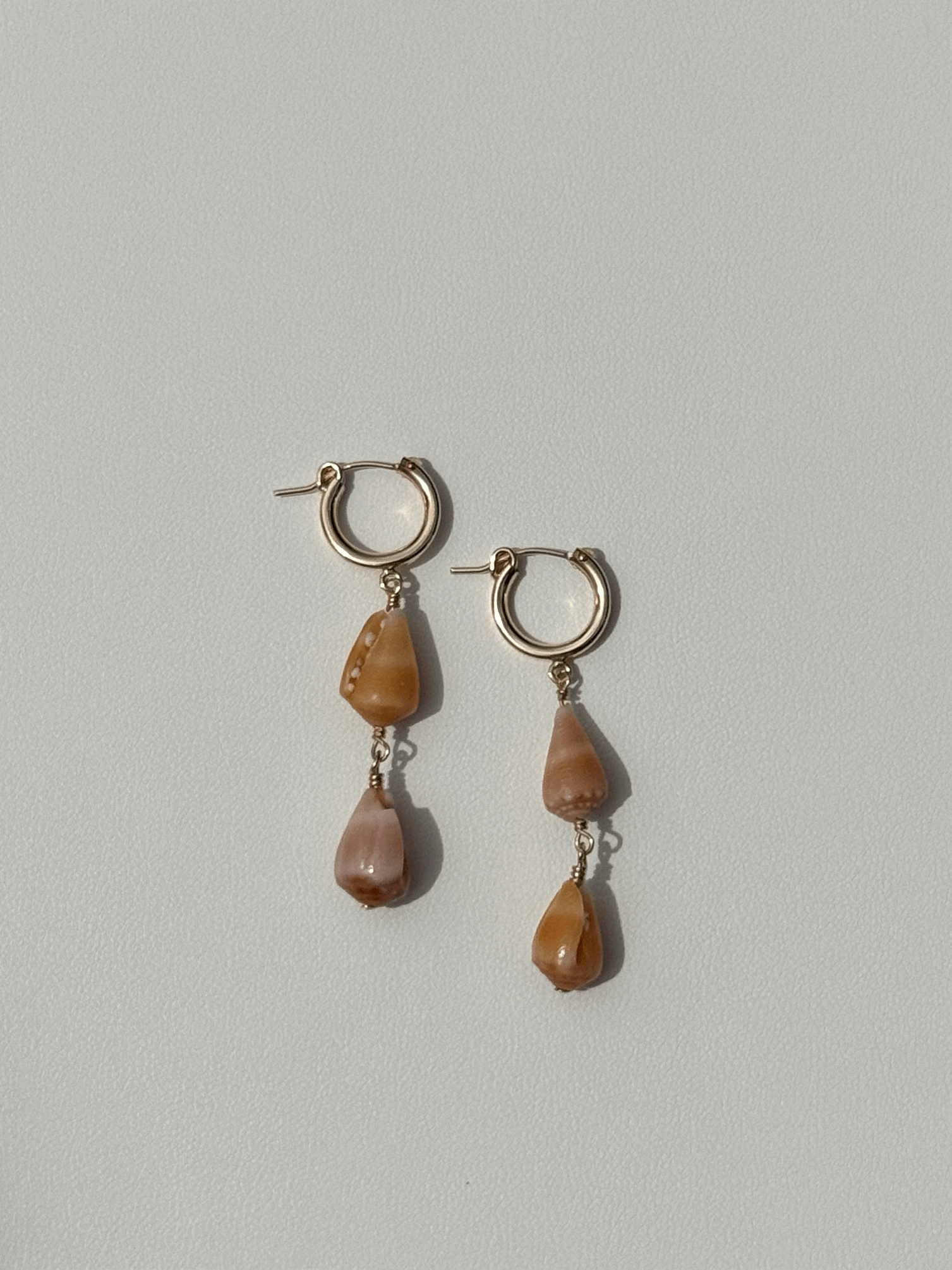 Double Stacked Cone Shell Hoops