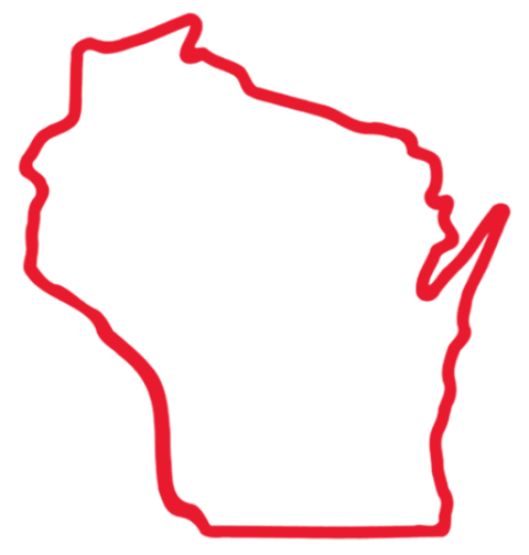 Red Wisconsin state outline
