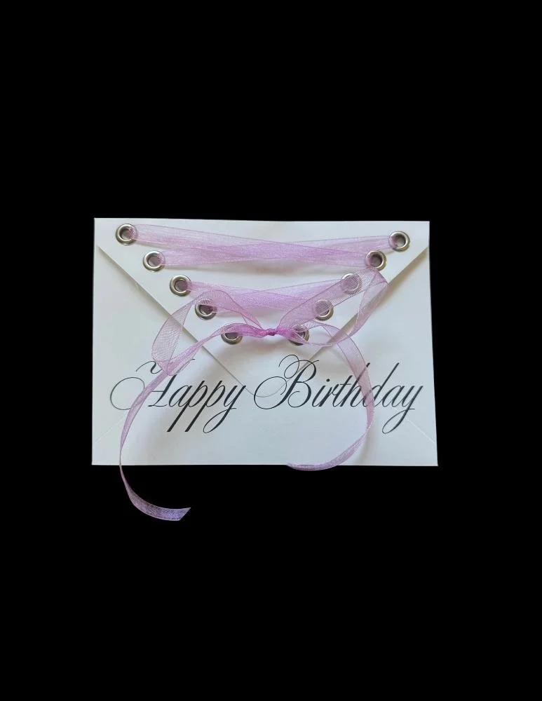 Corset Envelope With Custom Text - Sheer