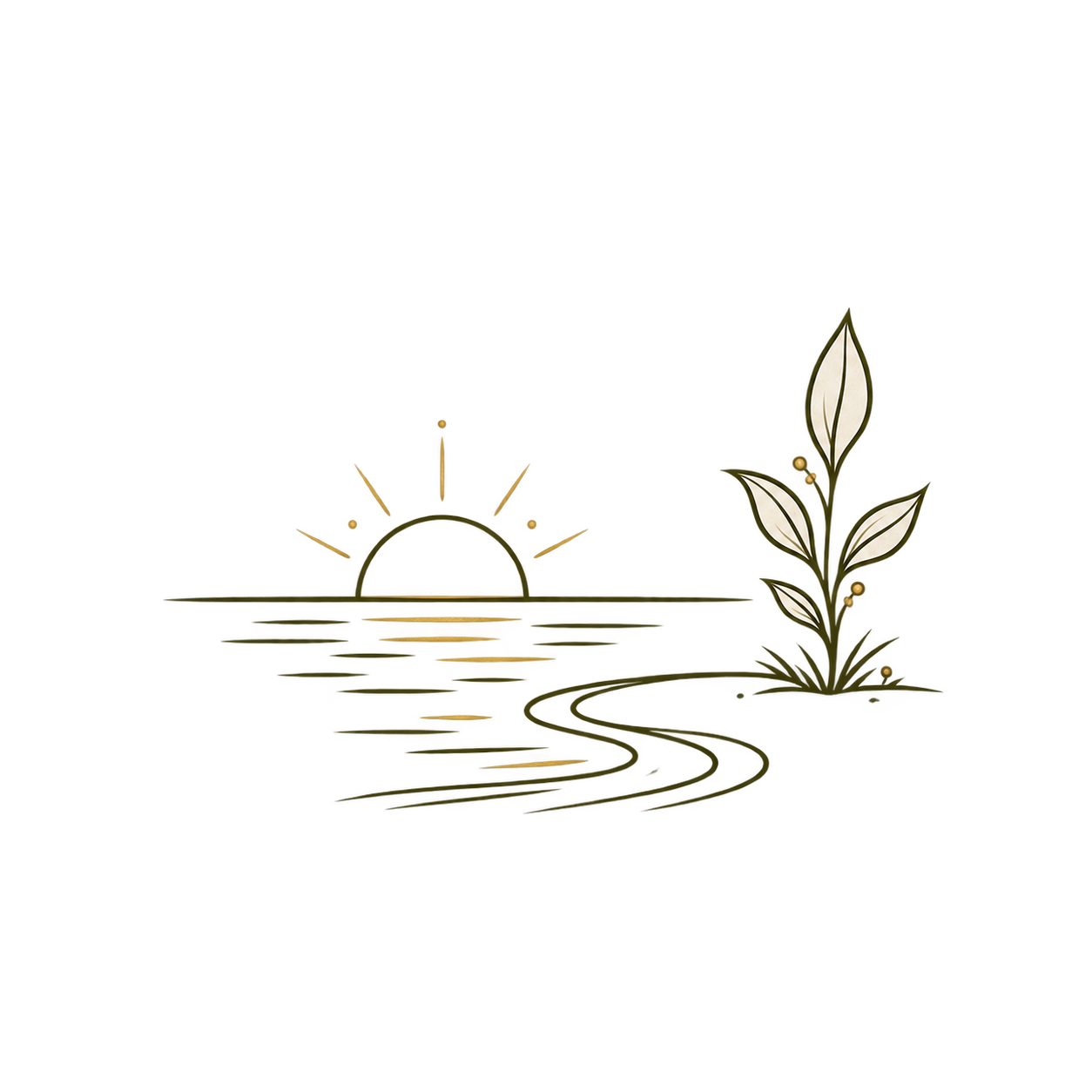 Sunrise and shoreline illustration representing trauma recovery therapy