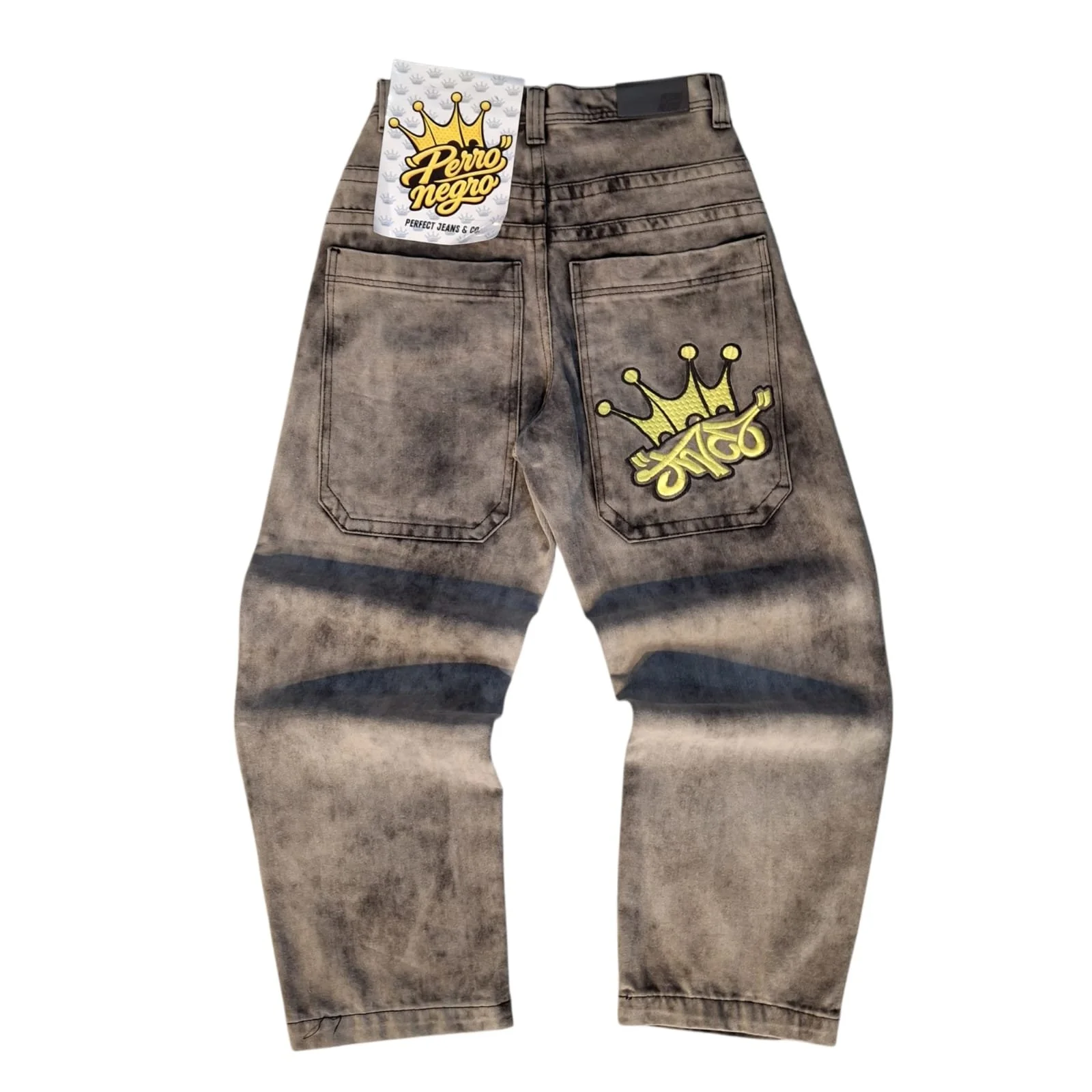 PANTALON BAGGY PERRO NEGRO ACID WASH CORONA