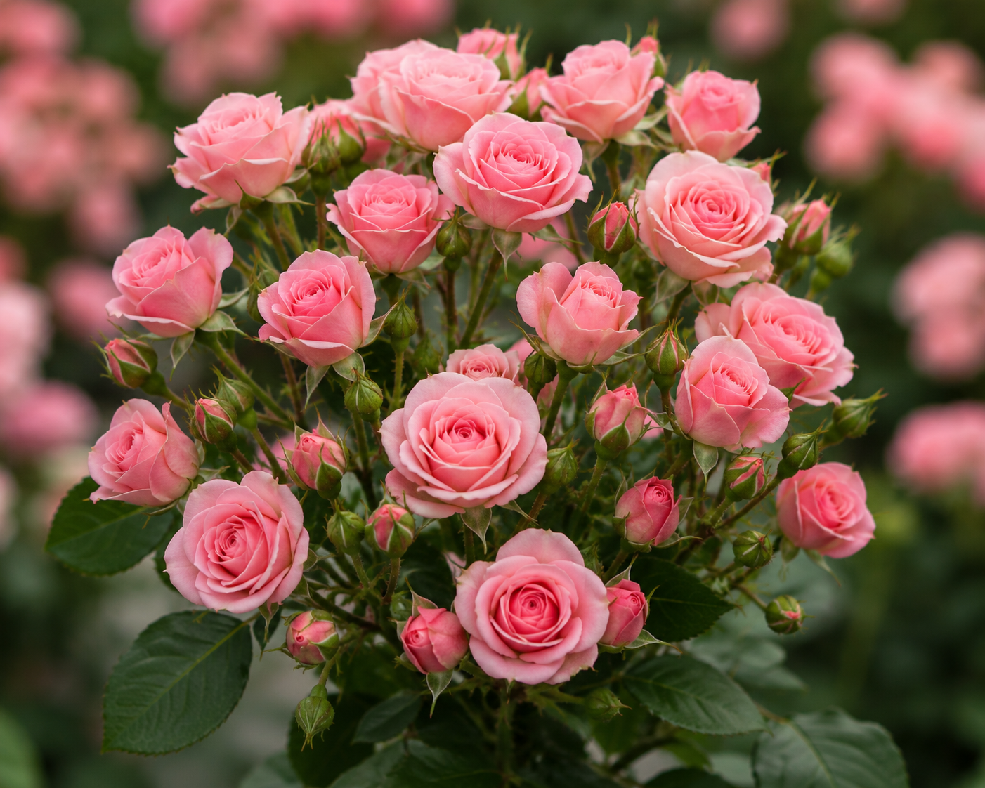 Bunch of pink spray roses from Ecuador's high-altitude farms, cold-chain shipped fresh to Canada by EquaNorth