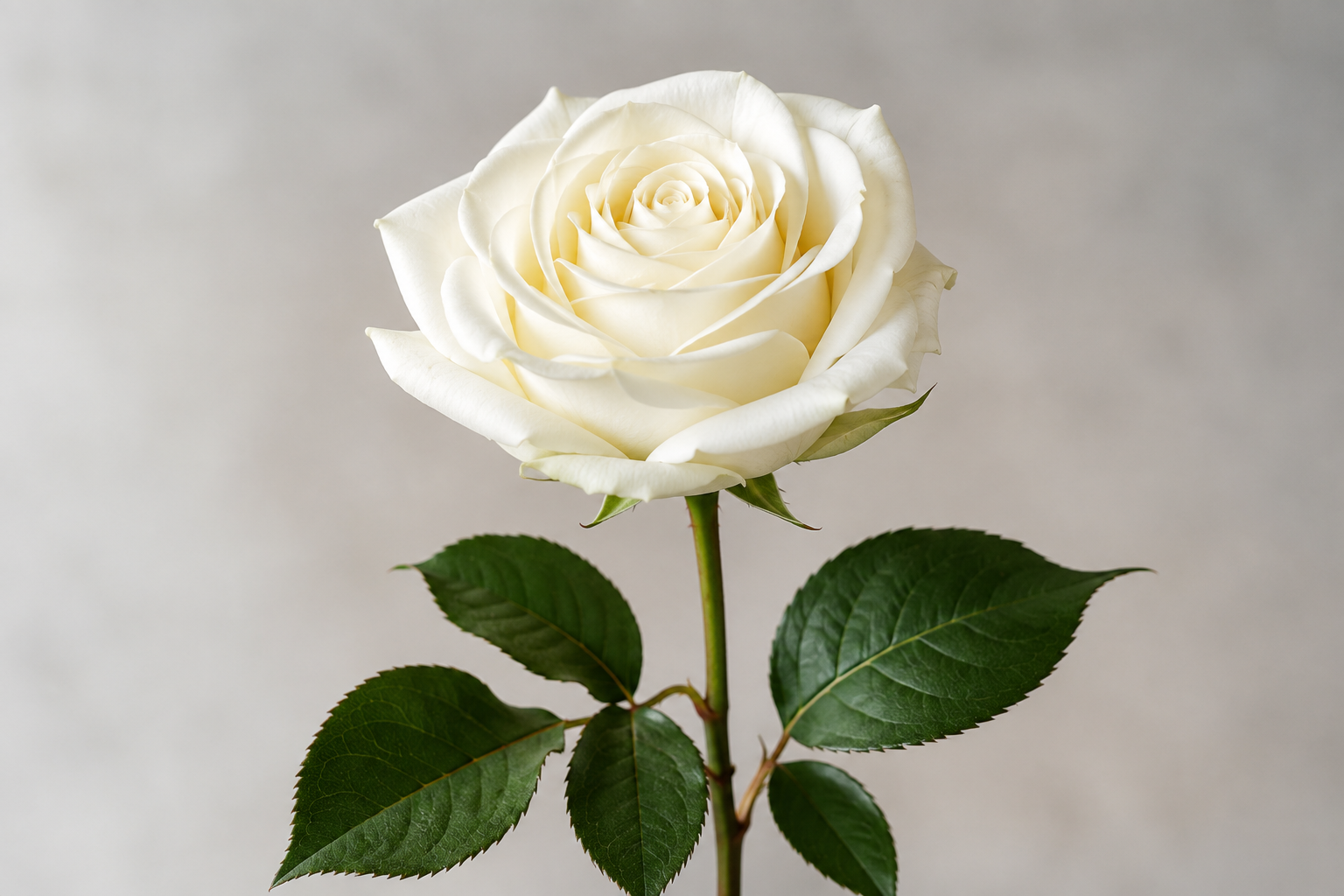Single premium white Ecuadorian rose, high-altitude grown, available wholesale in Canada from EquaNorth