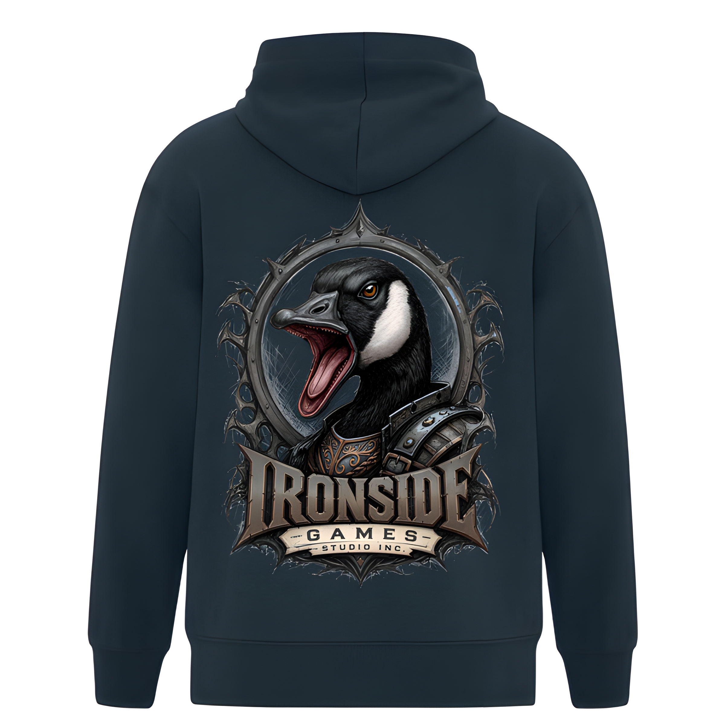 Ironside Games Studio Inc. Official Logo Tee (Angry Cobra Chicken V 1)Navy Hoodie
