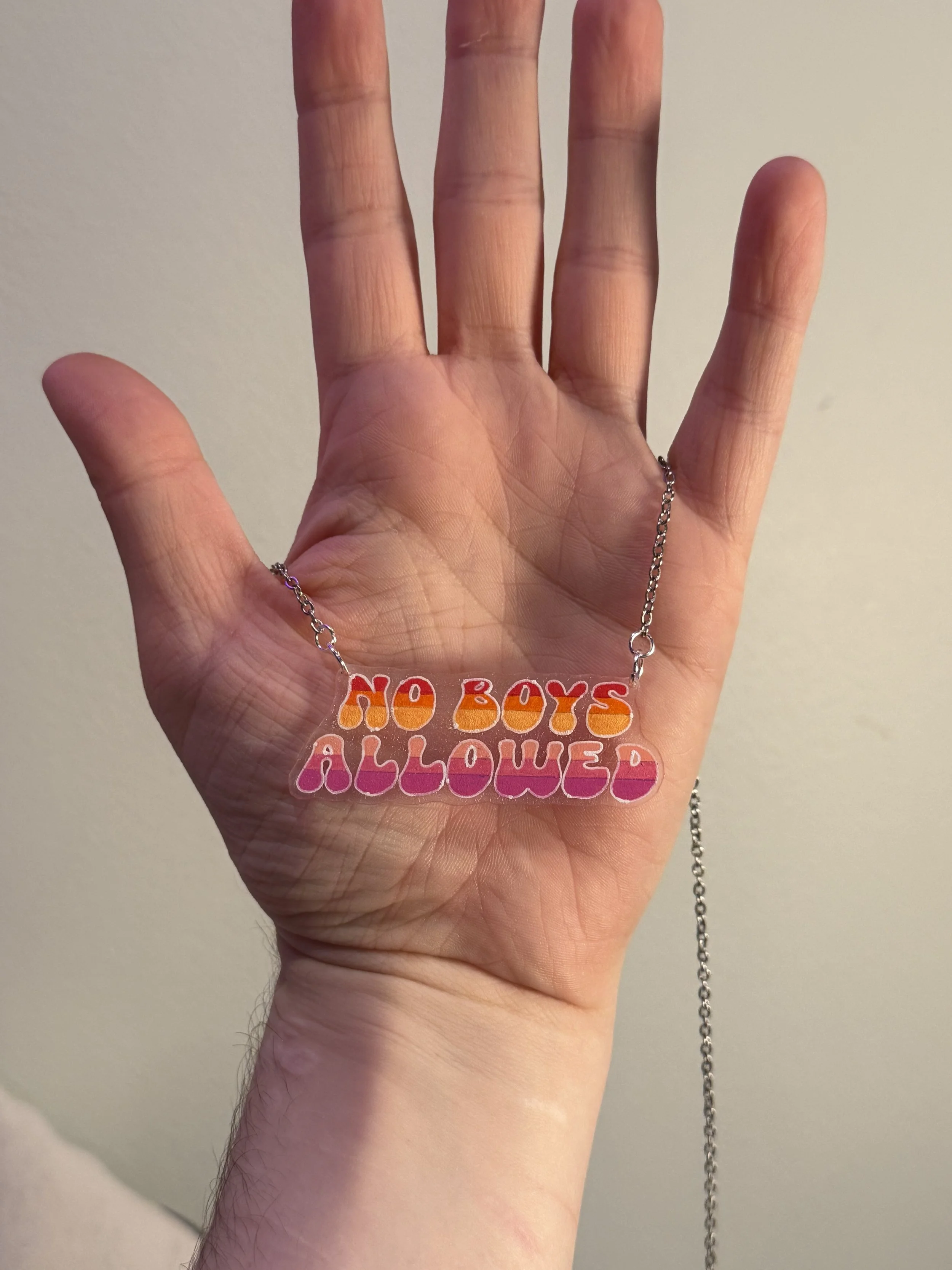 wlw no boys allowed necklace - $35