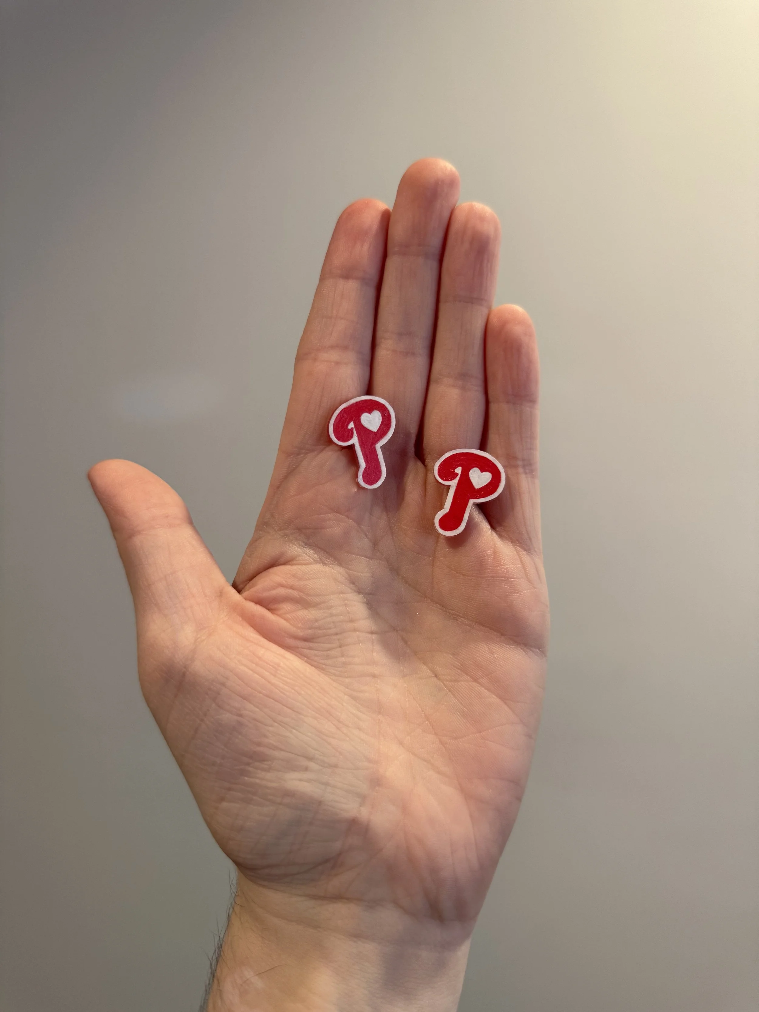 heart phillies earrings - $20