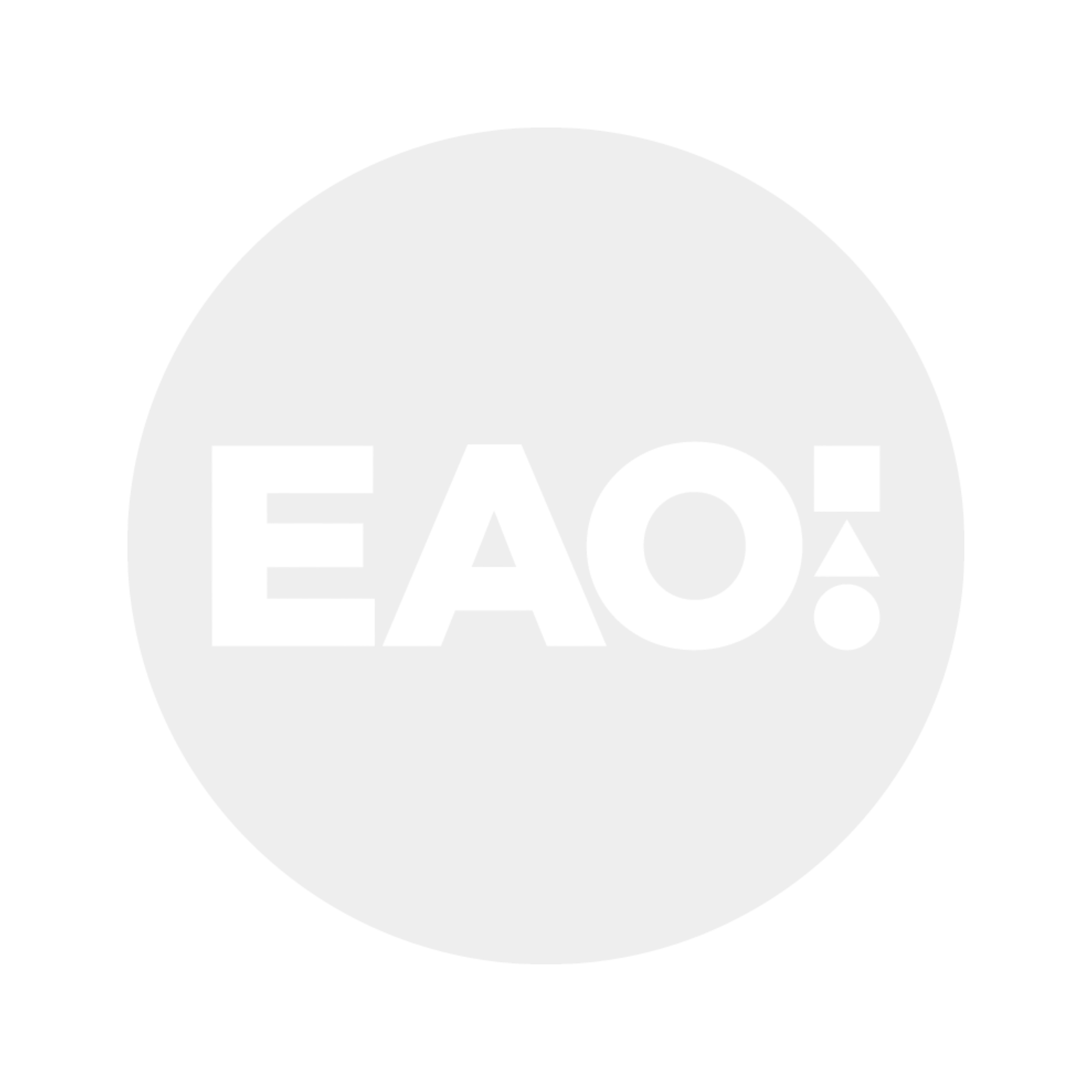 A black and white peace sign with the words "EAC!" across it.