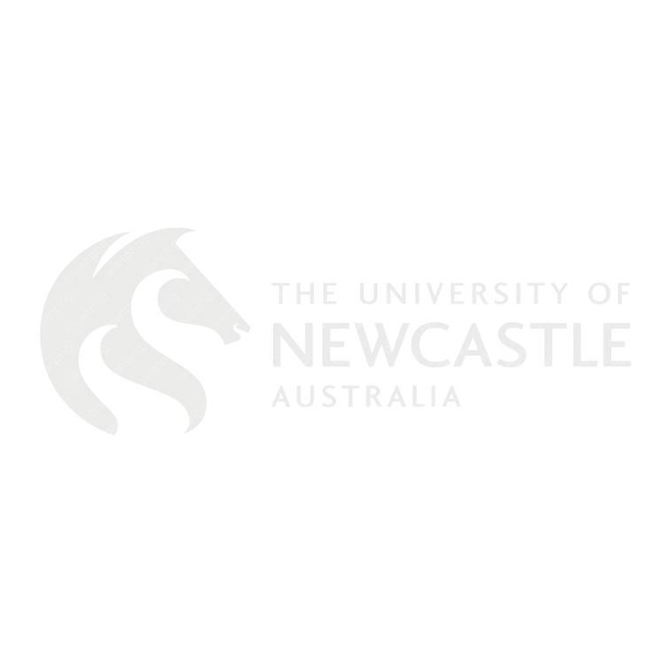 Logo of The University of Newcastle Australia featuring a stylized lion's head