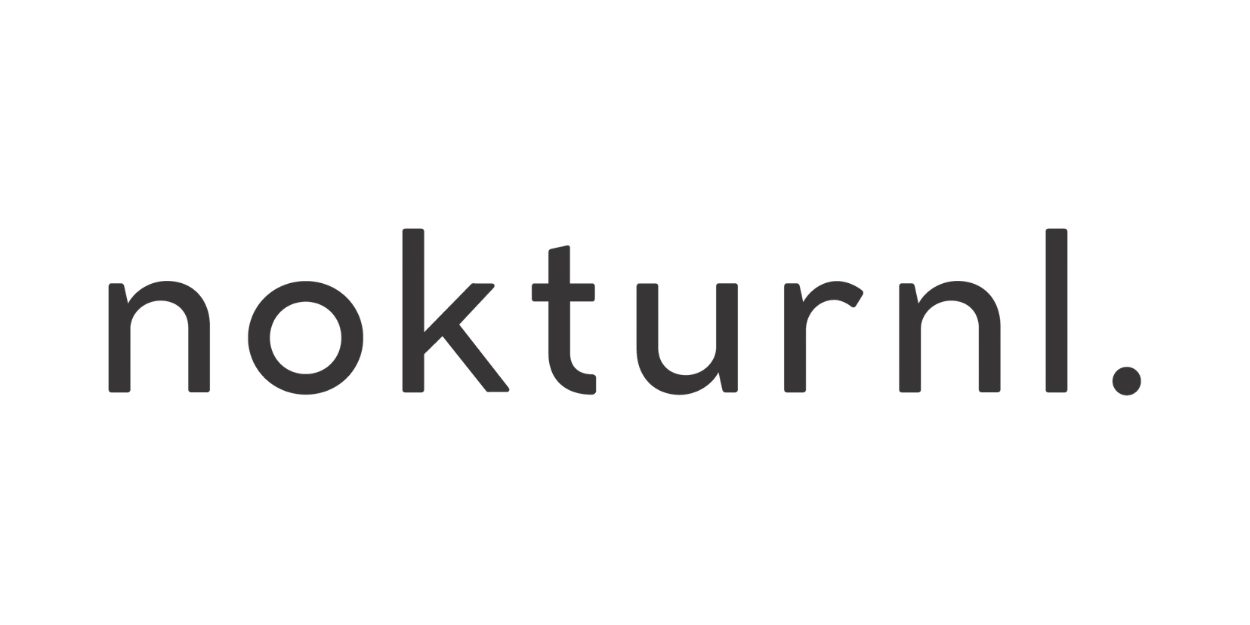Black background with the word 'nocturnl.' in gray, lowercase letters centered in the image.