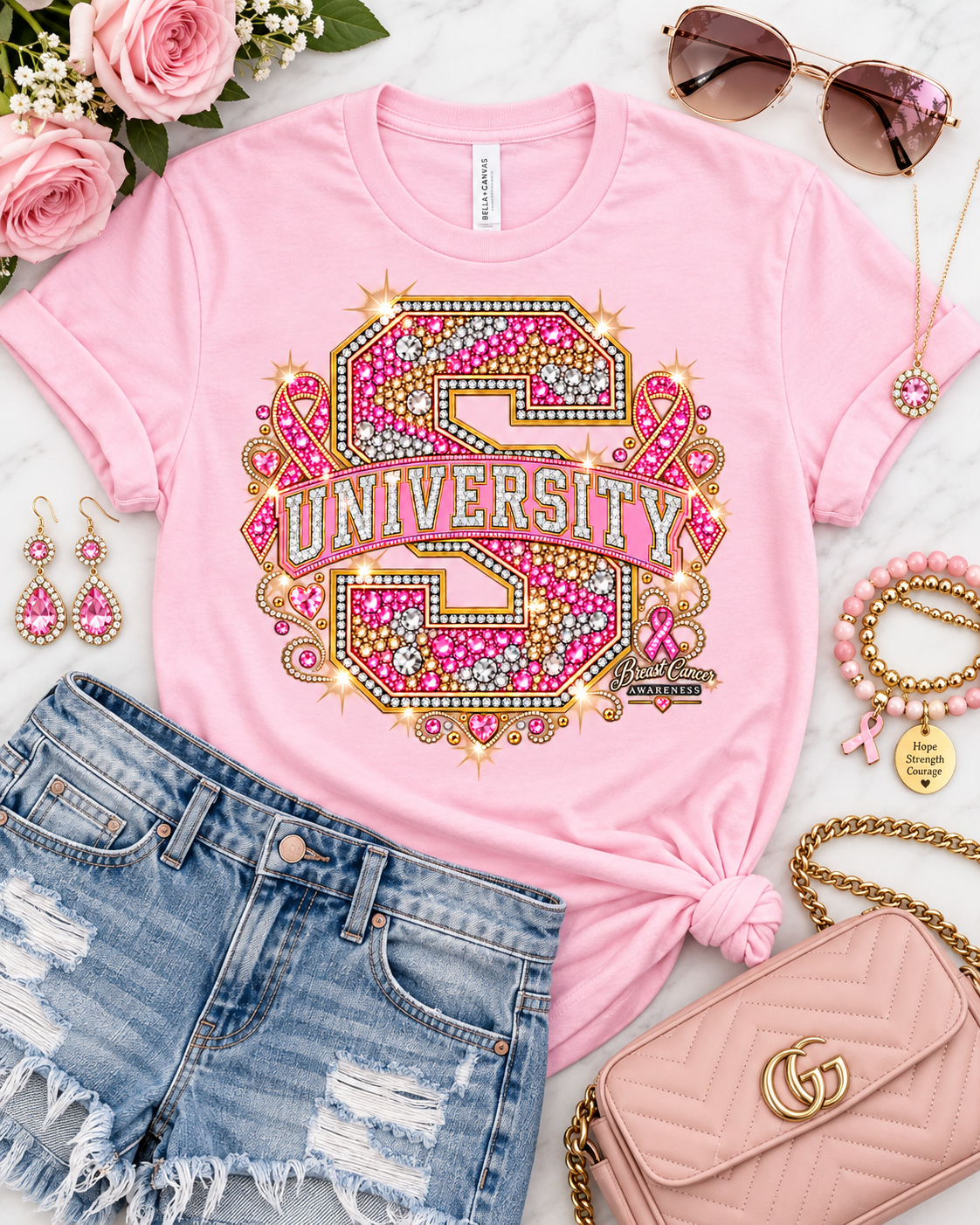 Southern University Breast Cancer Awareness Game Day Shirts.