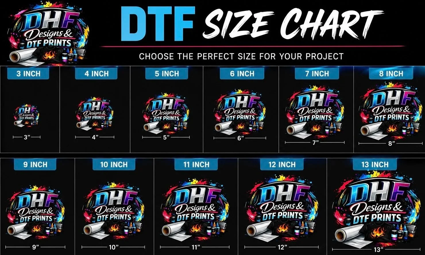 DTF Transfer Prints - Multiple Sizes