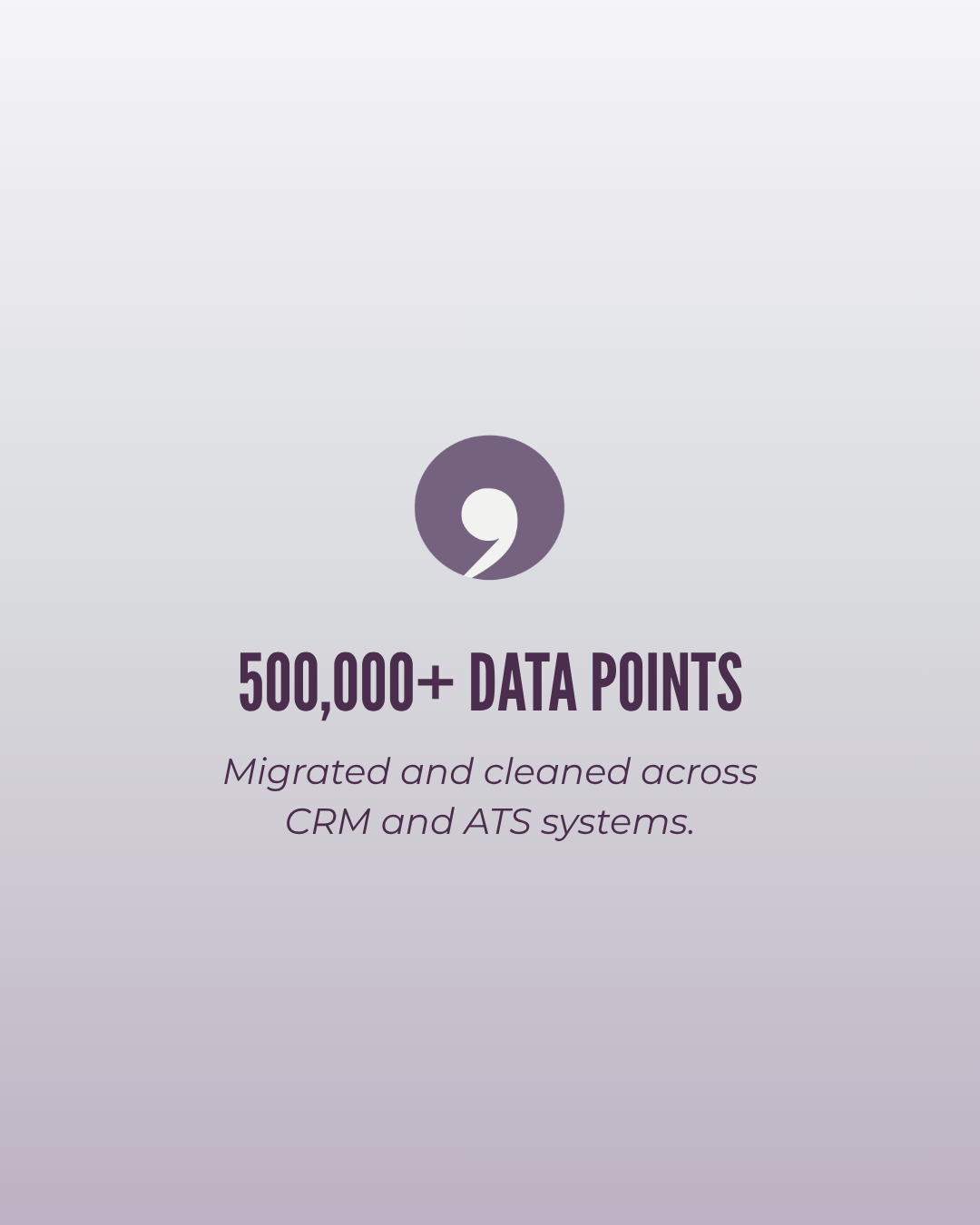 500,000 data points migrated