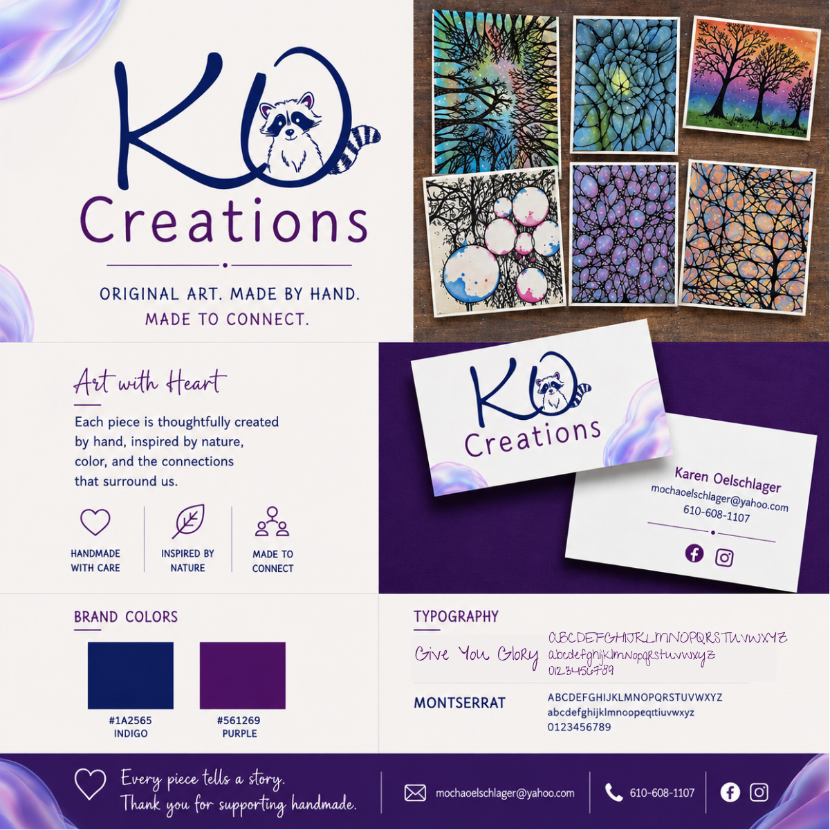 graphic highlighting KO Creations brand elements