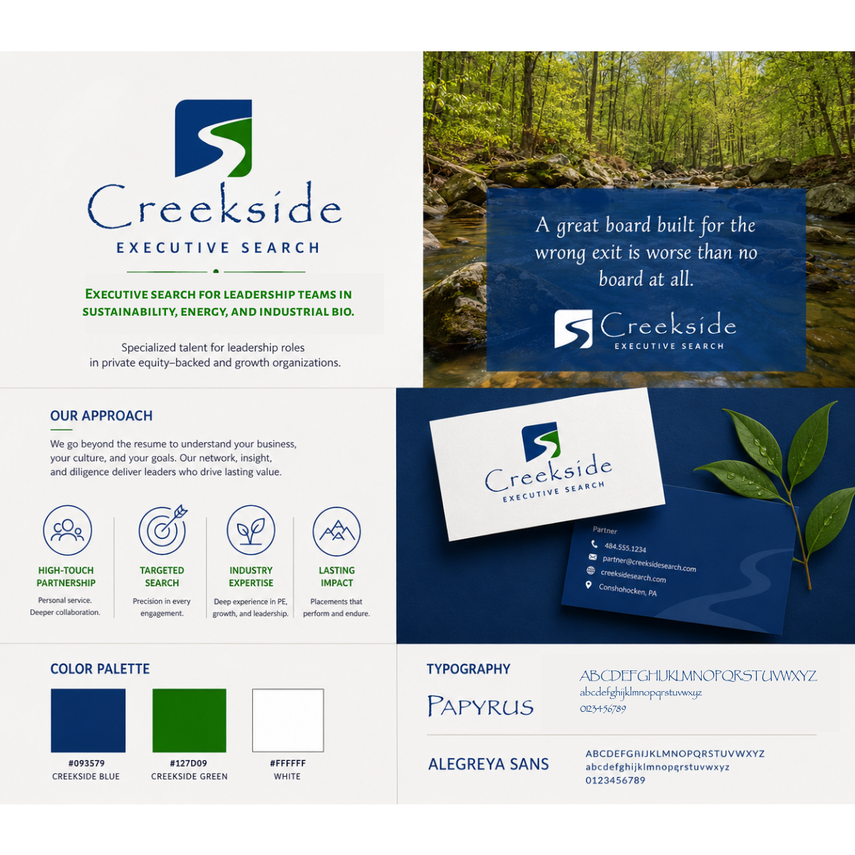 graphic with Creekdside Executive Search brand elements